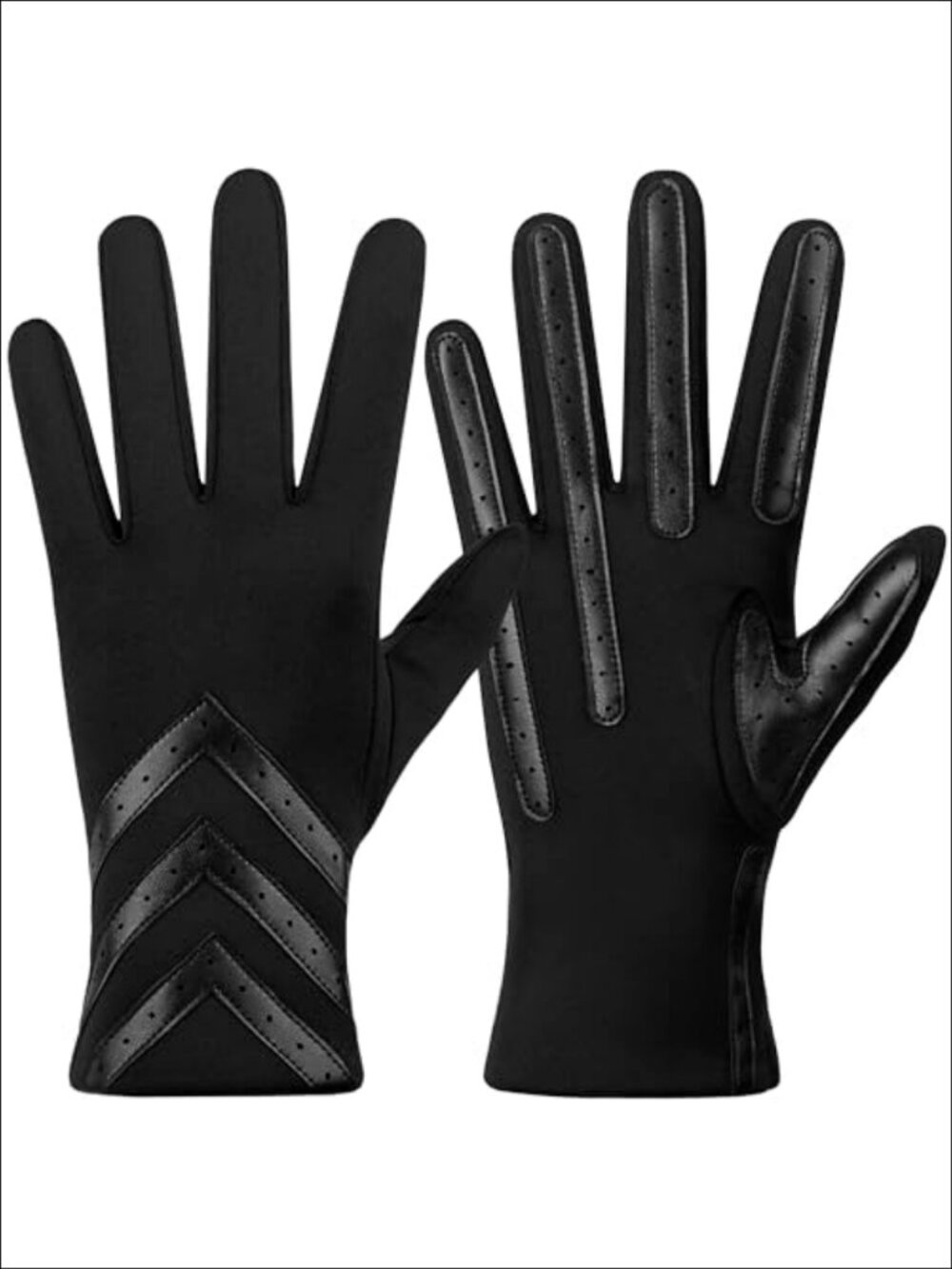 Women's Touchscreen Winter Gloves Chevron Spandex Fleece Lined Anti-Slip